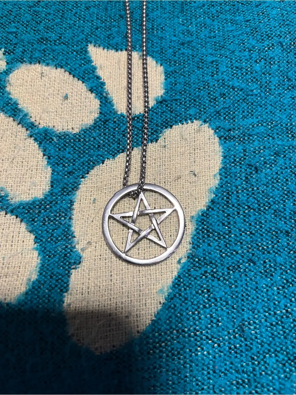 Hot Topic Silver Pentagram Chain Necklace - Silver Unisex NEW